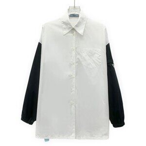 Prada White cotton button-up long-sleeve shirt